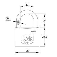 Sleutelslot IFAM K25AL 25 mm - thumbnail