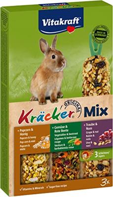 Trio Mix druif/noot-groente/biet-popcorn/honing-kracker dwergkonijn 3in1 Gebr. de Boon Vitakraft - Vitakraft Trio Mix druif/noot-groente/biet-popcorn/honing-kracker dwergkonijn 3in1 Gebr. de Boon Vitakraft - Vitakraft