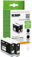 KMP Inktcartridge vervangt Brother LC-1000BK Compatibel 2-pack Zwart B75D 1035,4021 - thumbnail