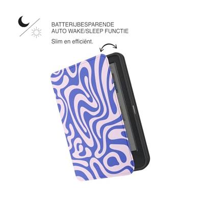 Lunso Kobo Clara BW / Clara Colour hoesje (6 inch) - Vegan Saffiano Leren Sleep Cover - Voilet Vortex Lunso Kobo Clara BW / Clara Colour hoesje (6 inch) - Vegan Saffiano Leren Sleep Cover - Voilet Vortex