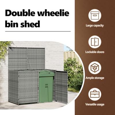 Containerberging dubbel 148x77x111 cm poly rattan antraciet