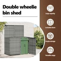 Containerberging dubbel 148x77x111 cm poly rattan antraciet - thumbnail
