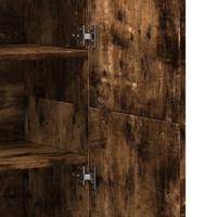 Hoge kast 80x35x180 cm bewerkt hout gerookt eikenkleurig - thumbnail