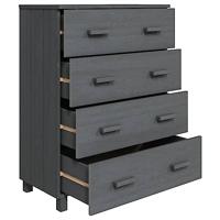 Dressoir 79x40x103,5 cm massief grenenhout donkergrijs - thumbnail