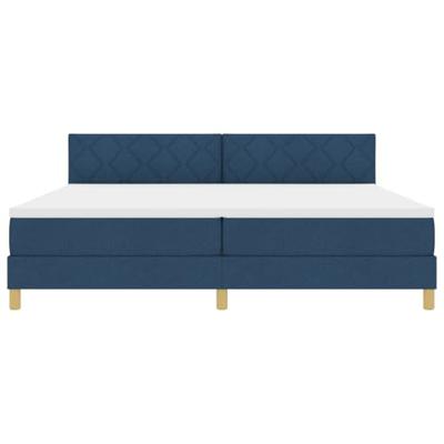 Boxspringbed met matras met matras Blauw 200 x 200 cm Stof