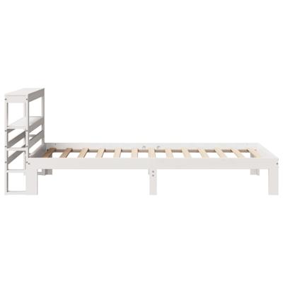 Bedframe met hoofdeinde zonder matras 120x200 cm wit - thumbnail