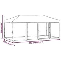 Partytent inklapbaar met zijwanden 3x6 m crmekleurig - thumbnail