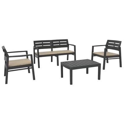 Progarden Java 5411 Tuinmeubelset Kunststof Antraciet