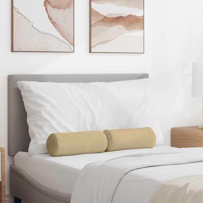 Bolster Kussens 2 pcs Grijs groen 15 x 40 cm Katoen Stof Bolster Kussens 2 pcs Grijs groen 15 x 40 cm Katoen Stof