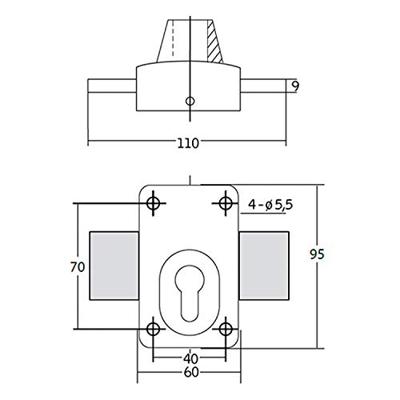 Veiligheidsslot IFAM X5 Plaatsen over Bruin Staal 110 mm