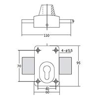 Veiligheidsslot IFAM X5 Plaatsen over Bruin Staal 110 mm - thumbnail