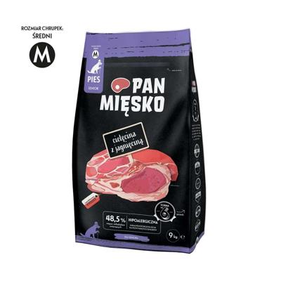 PAN MIĘSKO Kalf met Lam Senior brokken M - Droog hondenvoer - 9kg