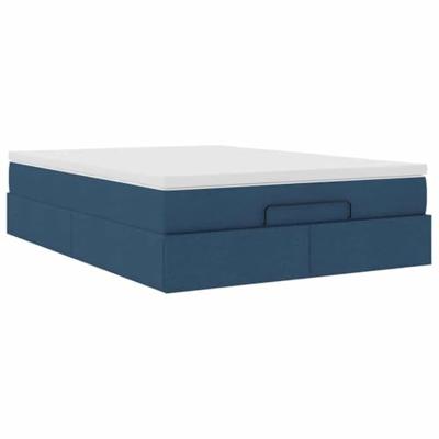 Ottoman bed met matras 140x200cm stof blauw