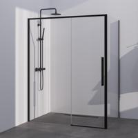 BRAUER Season douchecabine model B met schuifdeur helder glas 140x100x200 omkeerbaar incl. glascoating Season-Mat Zwart - thumbnail