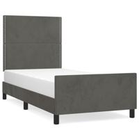 Bedframe zonder matras 90x190 cm fluweel donkergrijs - thumbnail