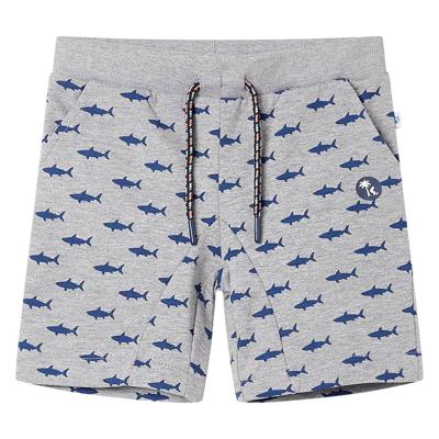 Kindershorts met trekkoord 92 gemleerd lichtgrijs