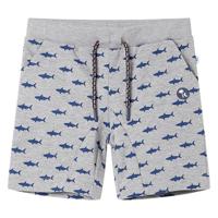 Kindershorts met trekkoord 92 gemleerd lichtgrijs - thumbnail