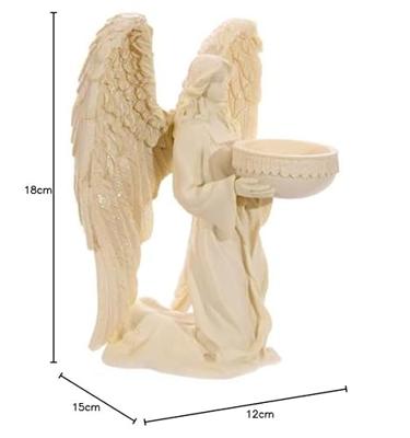 Sfeerlicht Kaarshouder Engel Knielend (18 cm)