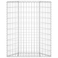 Gabion plantenbak trapezium 80x20x100 cm gegalvaniseerd staal - thumbnail