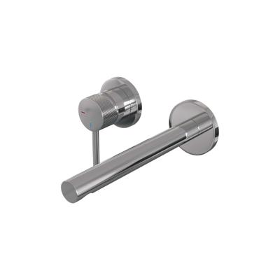 Inbouw Wastafelmengkraan Brauer Chrome Carving Coldstart Rechte Uitloop Ronde Hendel Links Chroom Met Rozetten