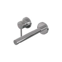 Inbouw Wastafelmengkraan Brauer Chrome Carving Coldstart Rechte Uitloop Ronde Hendel Links Chroom Met Rozetten - thumbnail