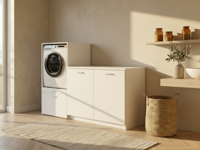 Kast WASHING 1 machine met kast met werkblad MEDIUM wit - thumbnail