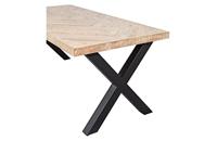 WOOOD Eettafel 'Tablo' Mangohout Visgraat, met X-poot, 200 x 90cm - thumbnail