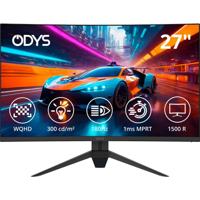 ODYS Q27-X LED-monitor Energielabel F (A - G) 68.6 cm (27 inch) 2560 x 1440 Pixel 16:9 1 ms HDMI 2.1, DisplayPort, Hoofdtelefoon (3.5 mm jackplug) VA LED - thumbnail