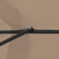 Tuinparasol Taupe en Zwart 395 x 395 x 245 cm - thumbnail