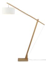 GOOD&MOJO Vloerlamp 'Montblanc' Bamboe en Eco linnen, 207cm, kleur Wit - thumbnail