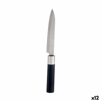 Keukenmes Kinvara Zwart Zilverkleurig Roestvrij staal Plastic 3 x 23,5 x 2 cm (12 Stuks)