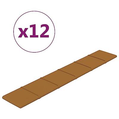 VidaXL Wandpanelen 12 st 1,62 m² 90x15 cm fluweel bruin