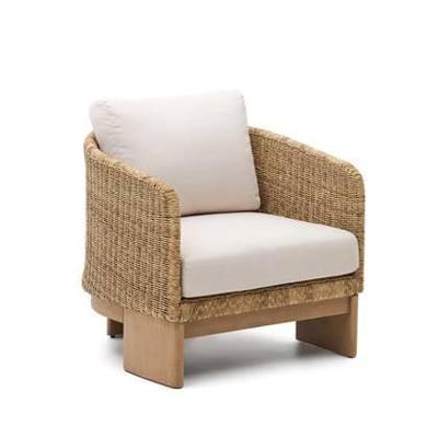 Kave Home Outdoor Fauteuil 'Xoriguer' Rattan en eucalyptushout