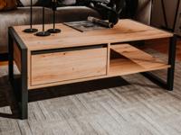 Salontafel DENZEL 1 lade eik artisanaal/antraciet - thumbnail