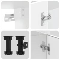 11-delige Keukenkastenset Porto bewerkt hout glanzend wit - thumbnail