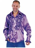 Blouse disco ruches populair paars - thumbnail