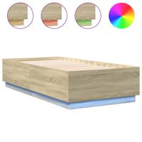 Bedframe met LED-verlichting sonoma eikenkleurig 90x190 cm - thumbnail