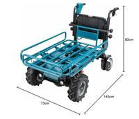 Makita DCU604Z Accu Kruiwagen met rek | 2x 18V | Body | Zonder Accu's & Laders - thumbnail
