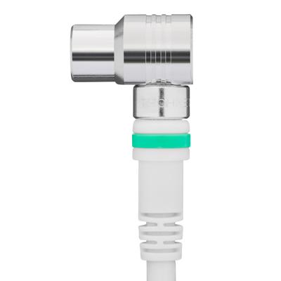 Technetix TN-RLA 21-10-S Coaxkabel Male - Female Haaks 90° 10 M Wit/zilver Technetix TN-RLA 21-10-S Coaxkabel Male - Female Haaks 90° 10 M Wit/zilver