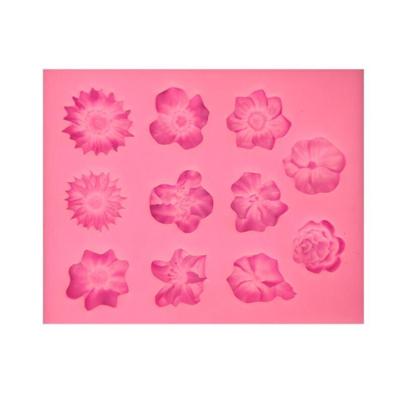 2 stuks fondant taart siliconen mal chocolade mal DIY trompet bloem zon bloembakken decoratie (roze)