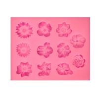 2 stuks fondant taart siliconen mal chocolade mal DIY trompet bloem zon bloembakken decoratie (roze) - thumbnail