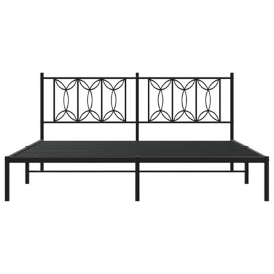Bedframe met hoofdbord metaal zwart 183x213 cm Bedframe met hoofdbord metaal zwart 183x213 cm