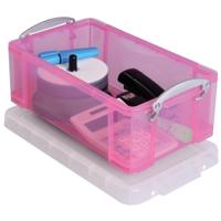 Really Useful Box opbergdoos 9 liter, transparant roze - thumbnail