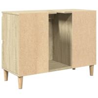 Wastafelkast 80x33x60 cm bewerkt hout sonoma eikenkleurig - thumbnail