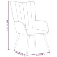 Relaxstoel met voetenbank fluweel donkergrijs - thumbnail