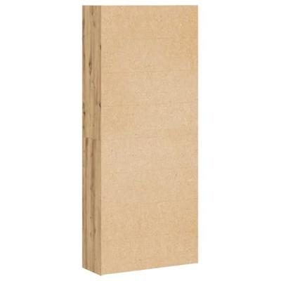 Boekenkast 80x30x189 cm bewerkt hout artisanaal eikenkleur