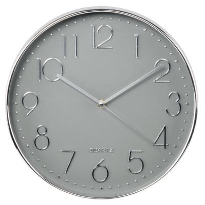 Hama wandklok elegance ø 30 cm geluidsarm zilver/grijs