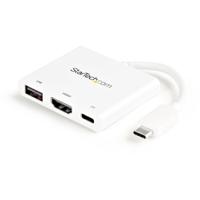 StarTech.com USB-C multiport adapter met HDMI USB 3.0 poort 60W PD wit - thumbnail