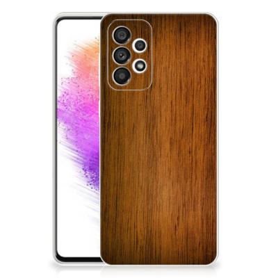 Samsung Galaxy A73 5G | Bumper Hoesje | Donker Hout