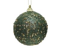 Foam kerstbal met hanger dennengroen 8 cm - thumbnail